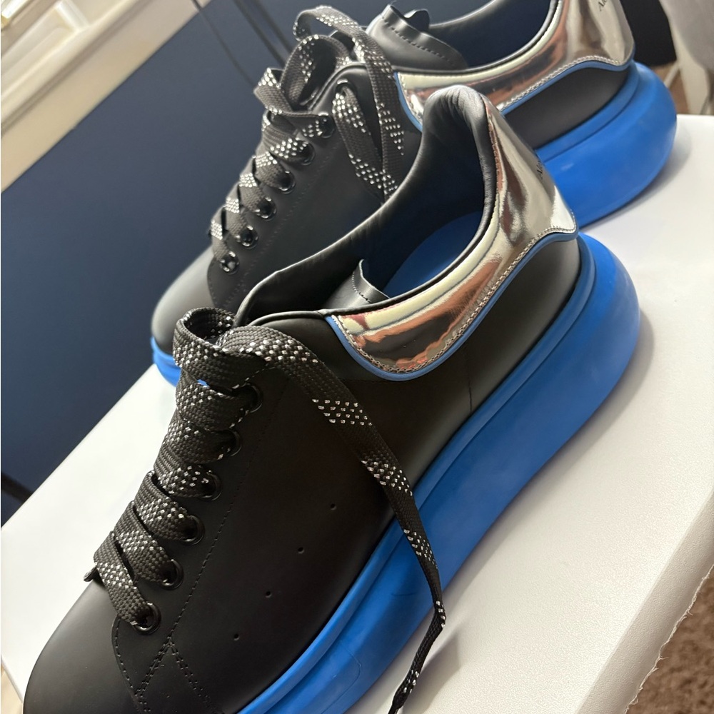 Alexander McQueen Black and Blue Sneakers - Picture 4 of 10